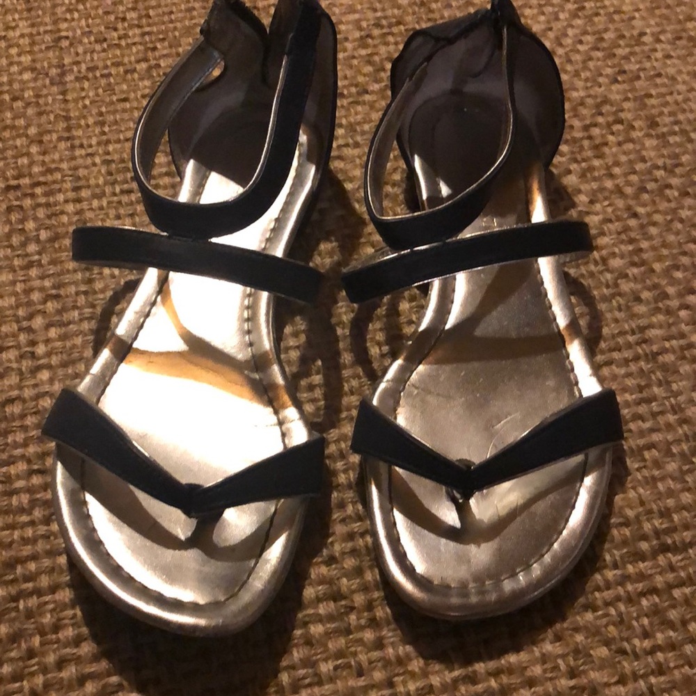 Navy flat sandals